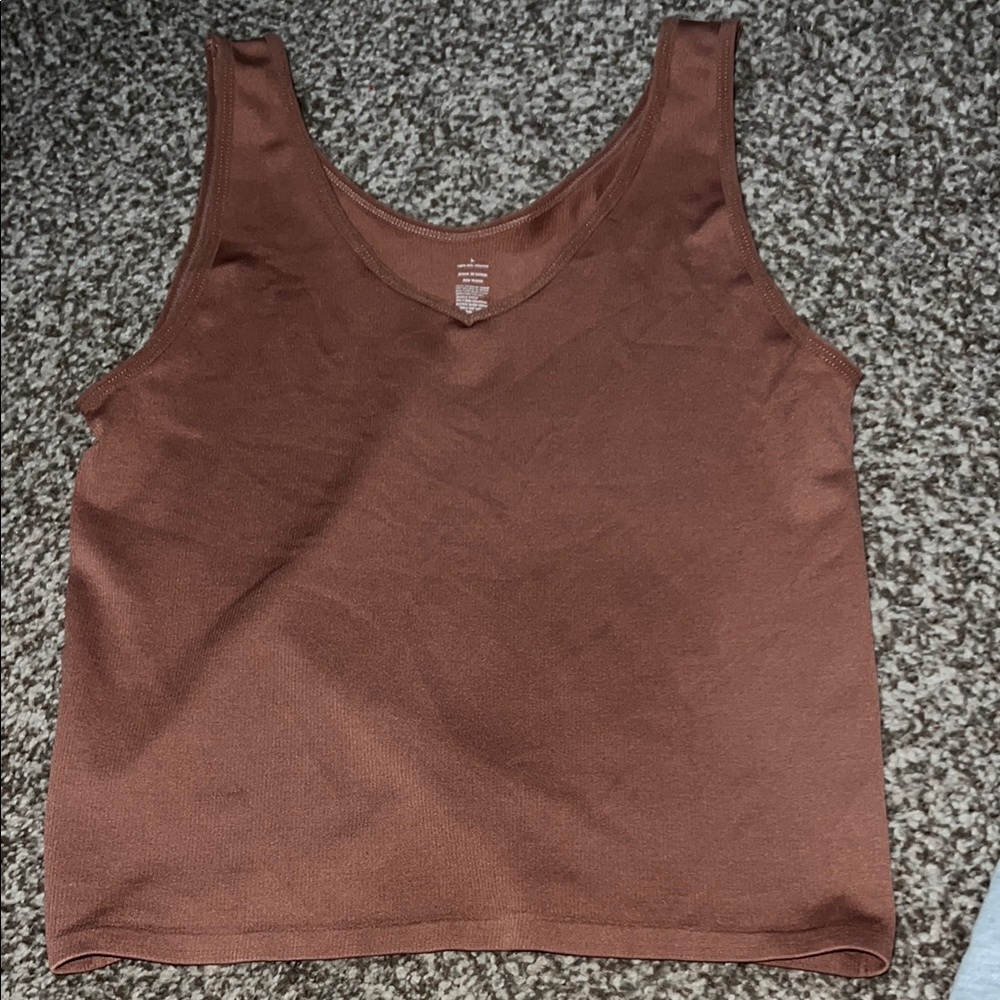 Target Brown Sleeveless Crop Tank Top